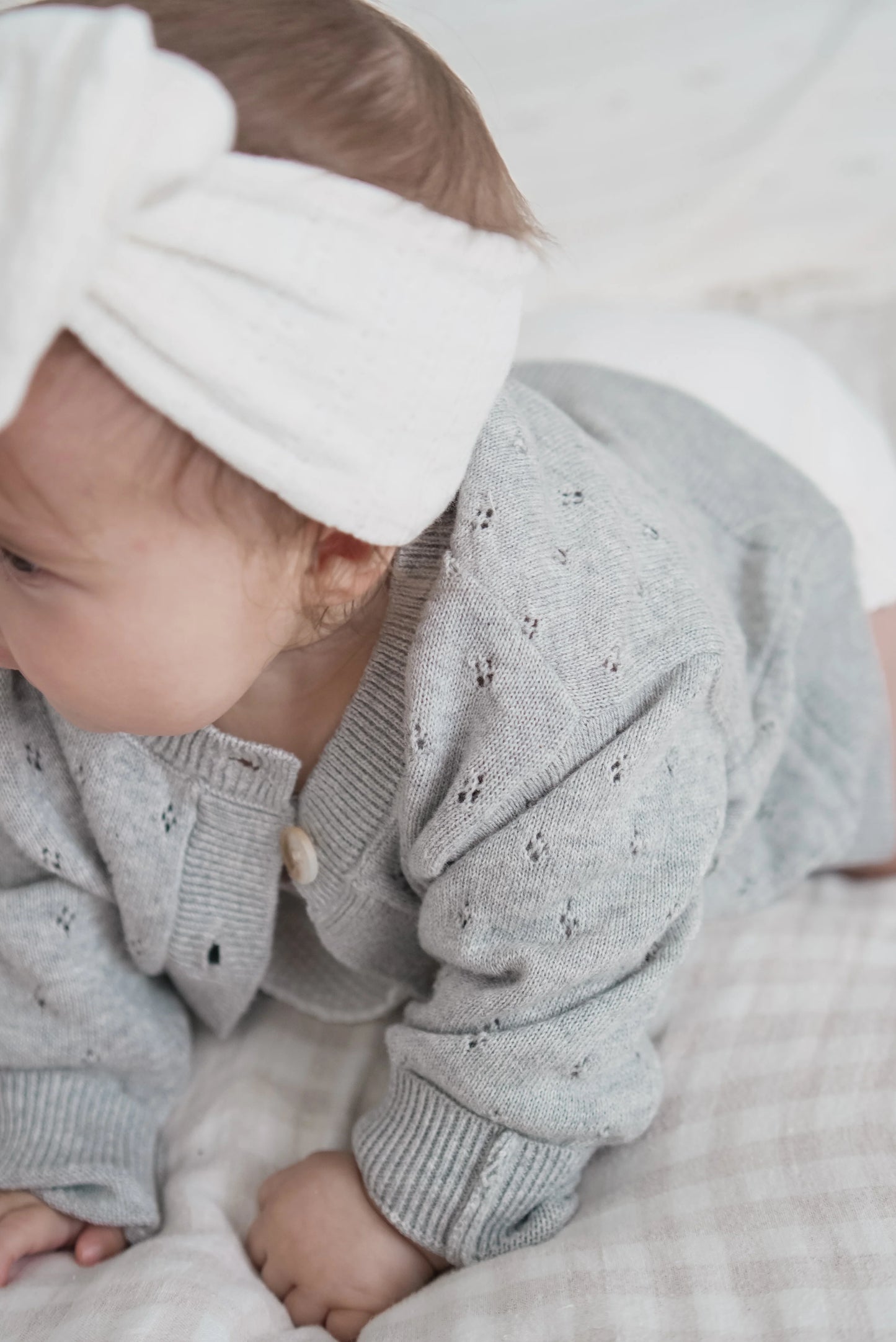 Pointelle Cardigan | Heather Gray