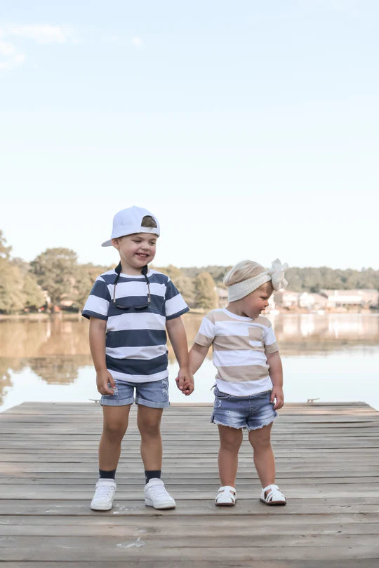 Striped Tee | Navy