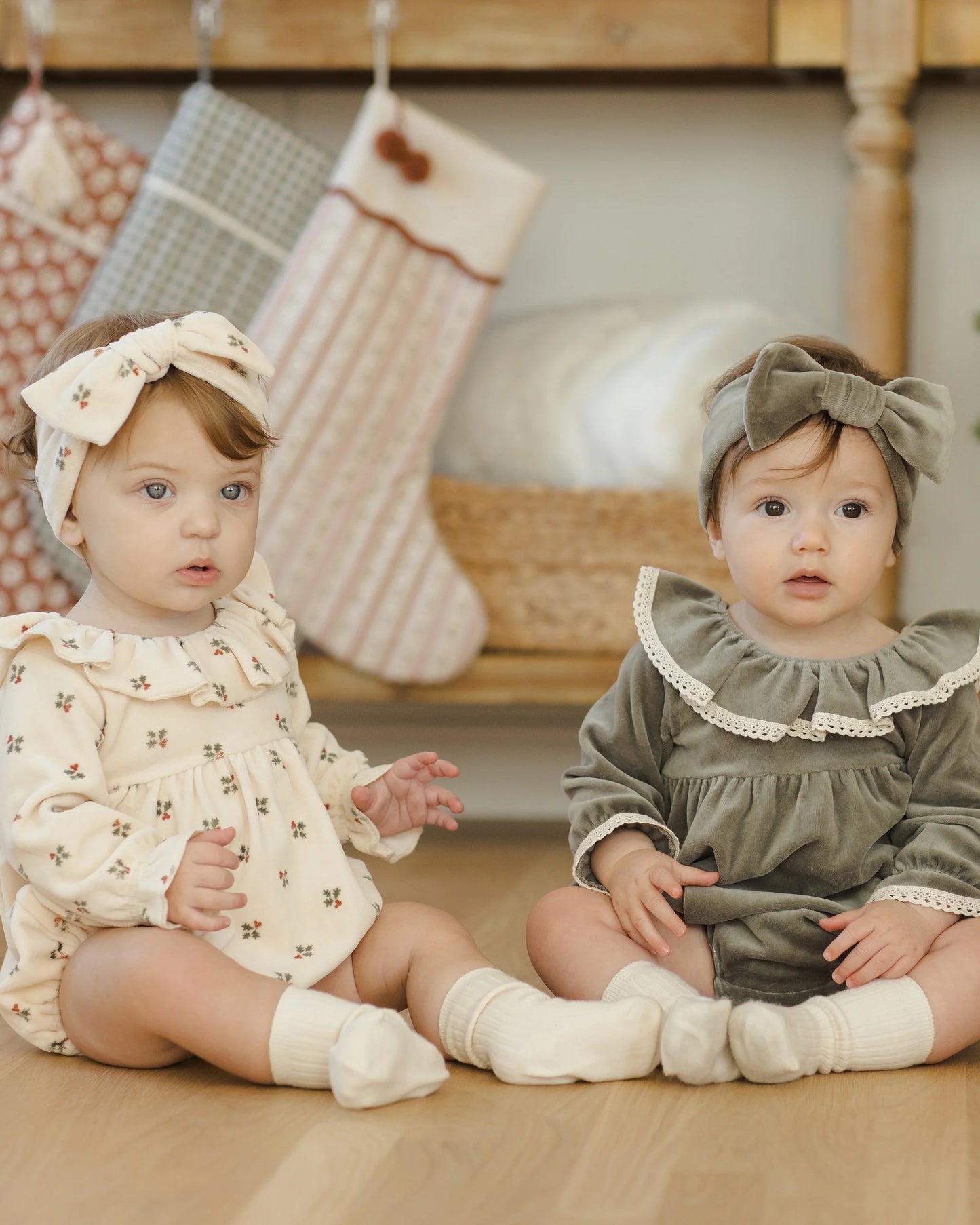 Velour Bow Headband || Holly Berry