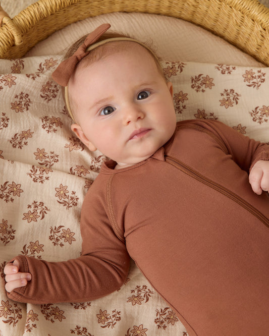 Bamboo Zip Footie || Cedar