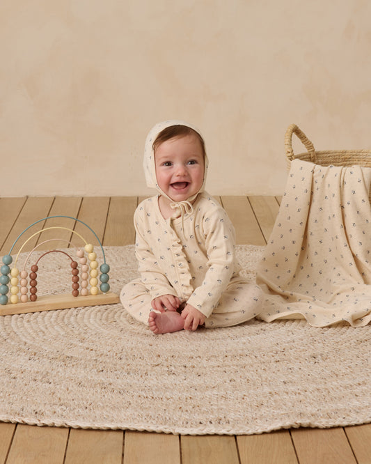 Ruffle Jumpsuit || Blue Ditsy