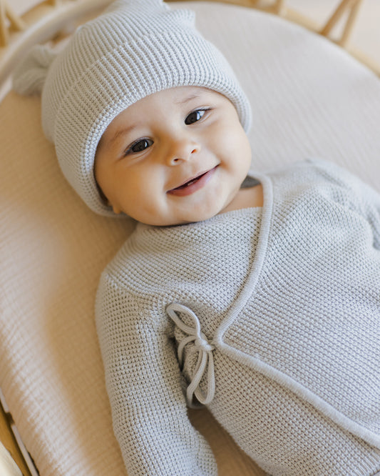 Knit Wrap Top || Ice Blue