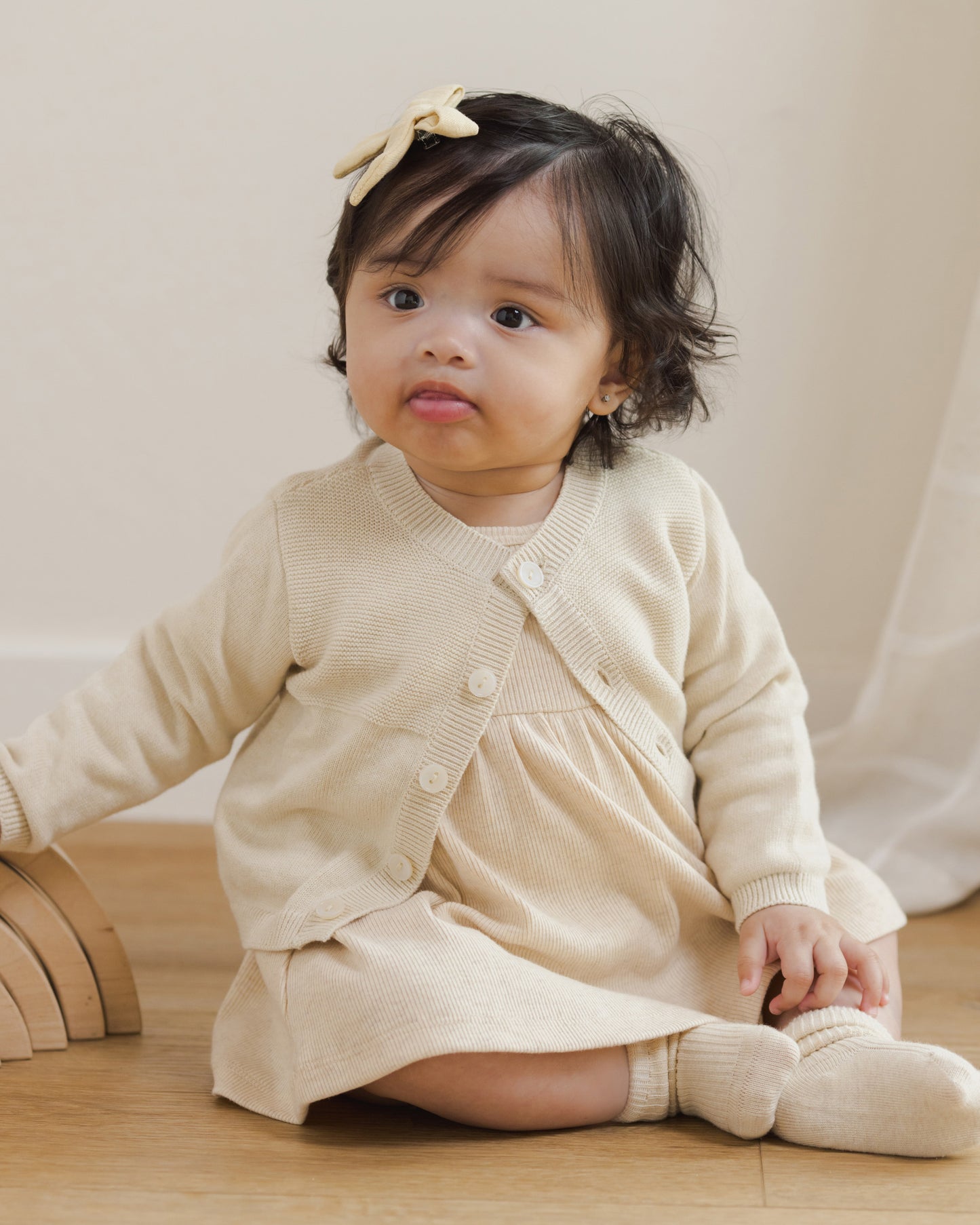 Ribbed Long Sleeve Dress || Oatmeal