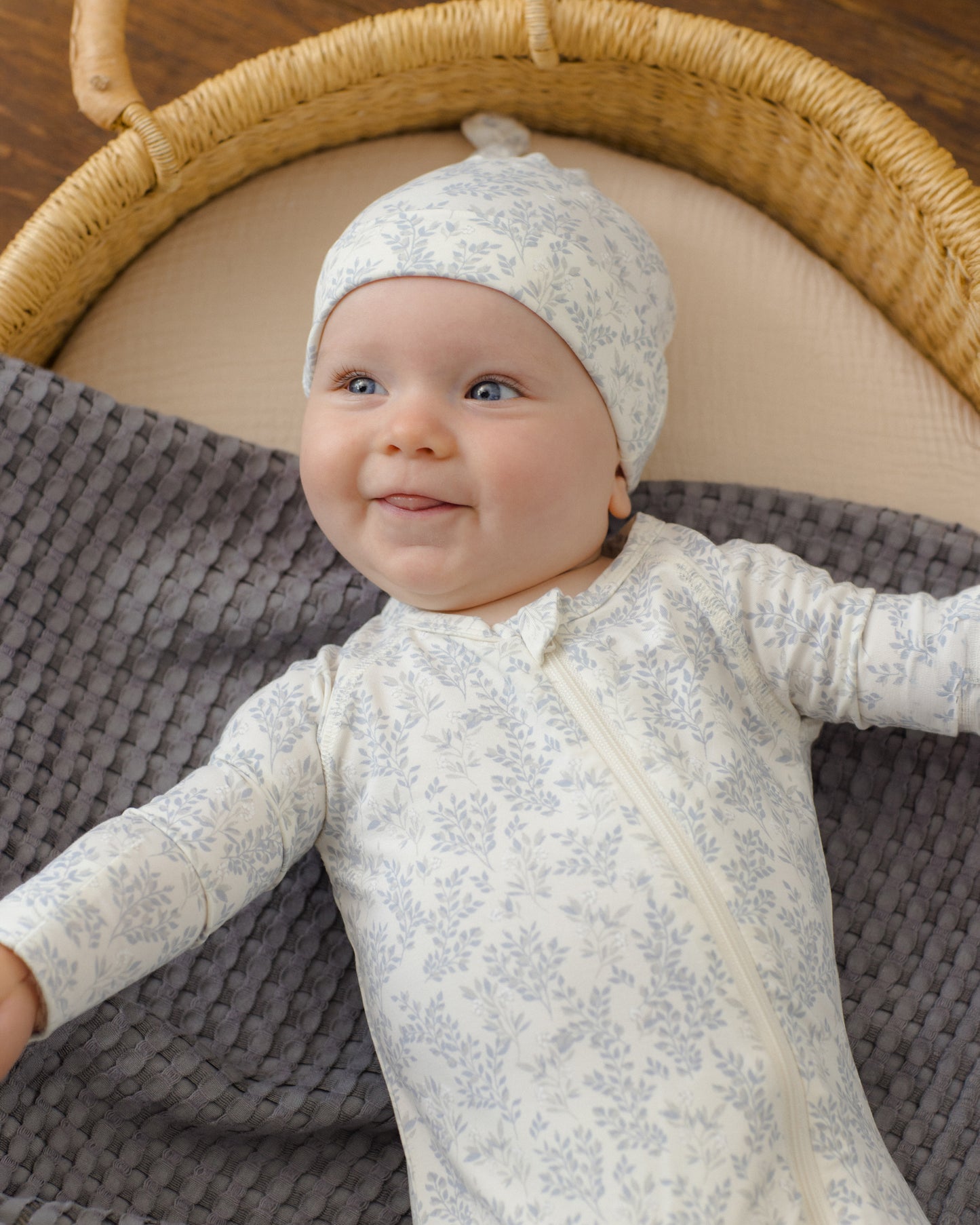 Bamboo Zip Footie Sleeper || Cloud Floral