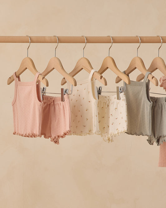 Pointelle Tank + Shortie Set || Petit Fleur