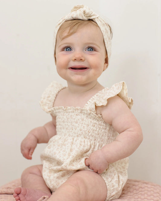 Smocked Ruffle Sleeve Romper || Ditsy