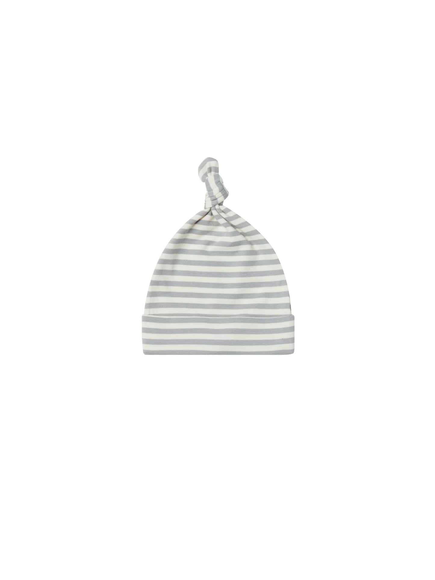 Knotted Baby Hat | Dusty Blue Stripe