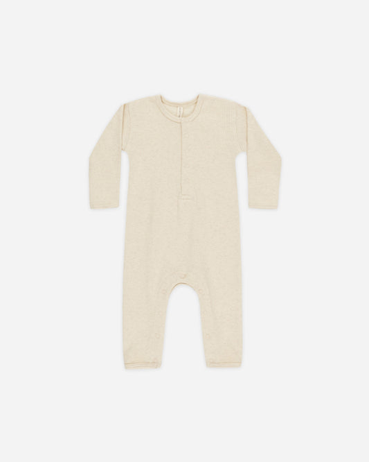 Ribbed Baby Jumpsuit || Oatmeal