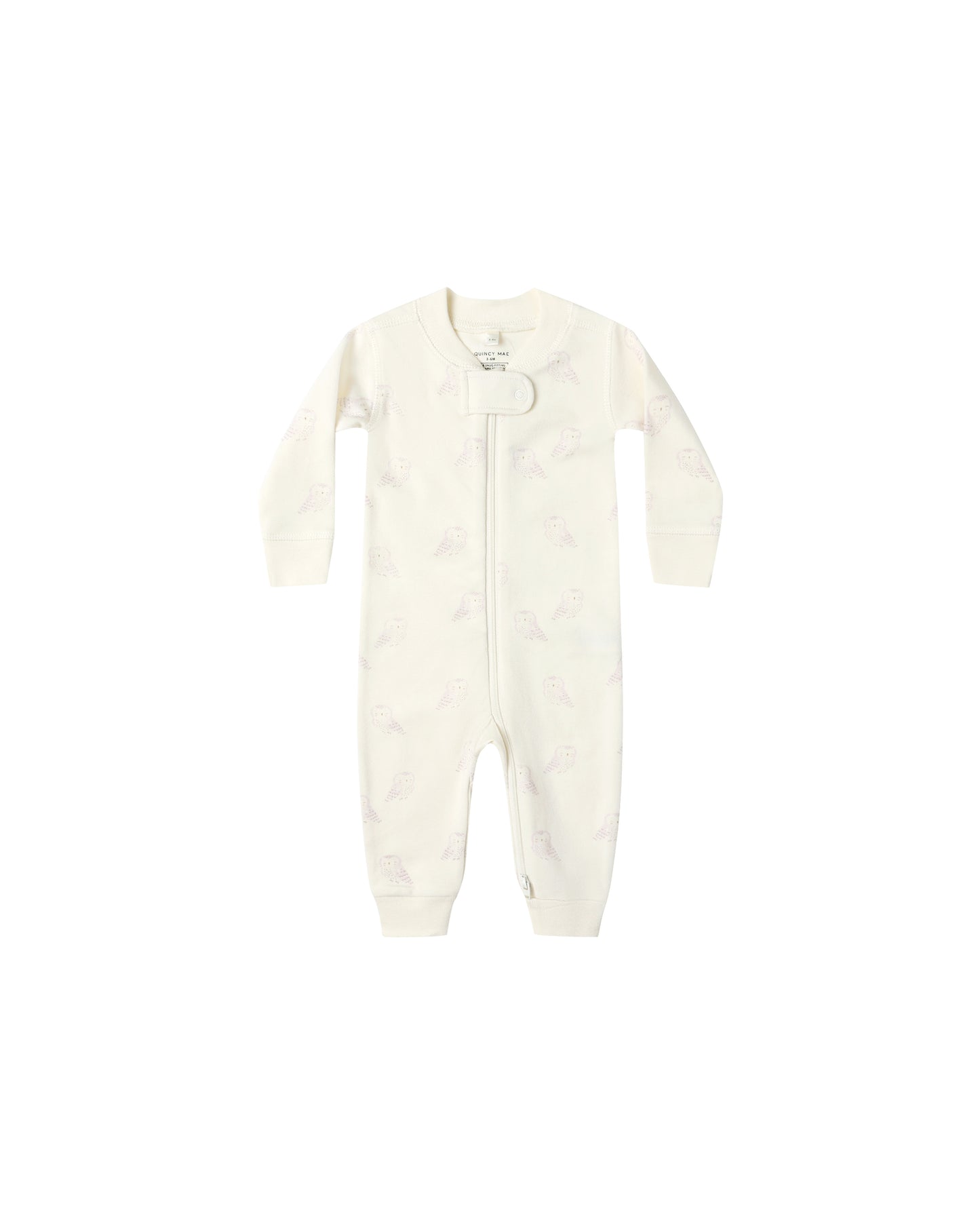 Zip Long Sleeve Sleeper || Snow Owls