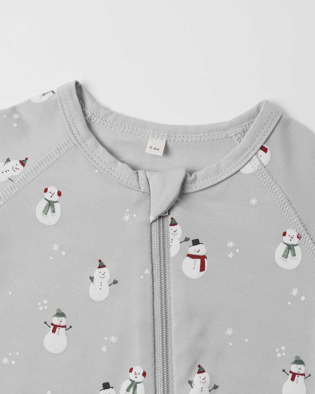 Bamboo Zip Footie | Snowman