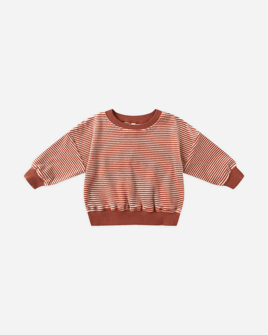 Velour Relaxed Sweatshirt || Candy Stripe