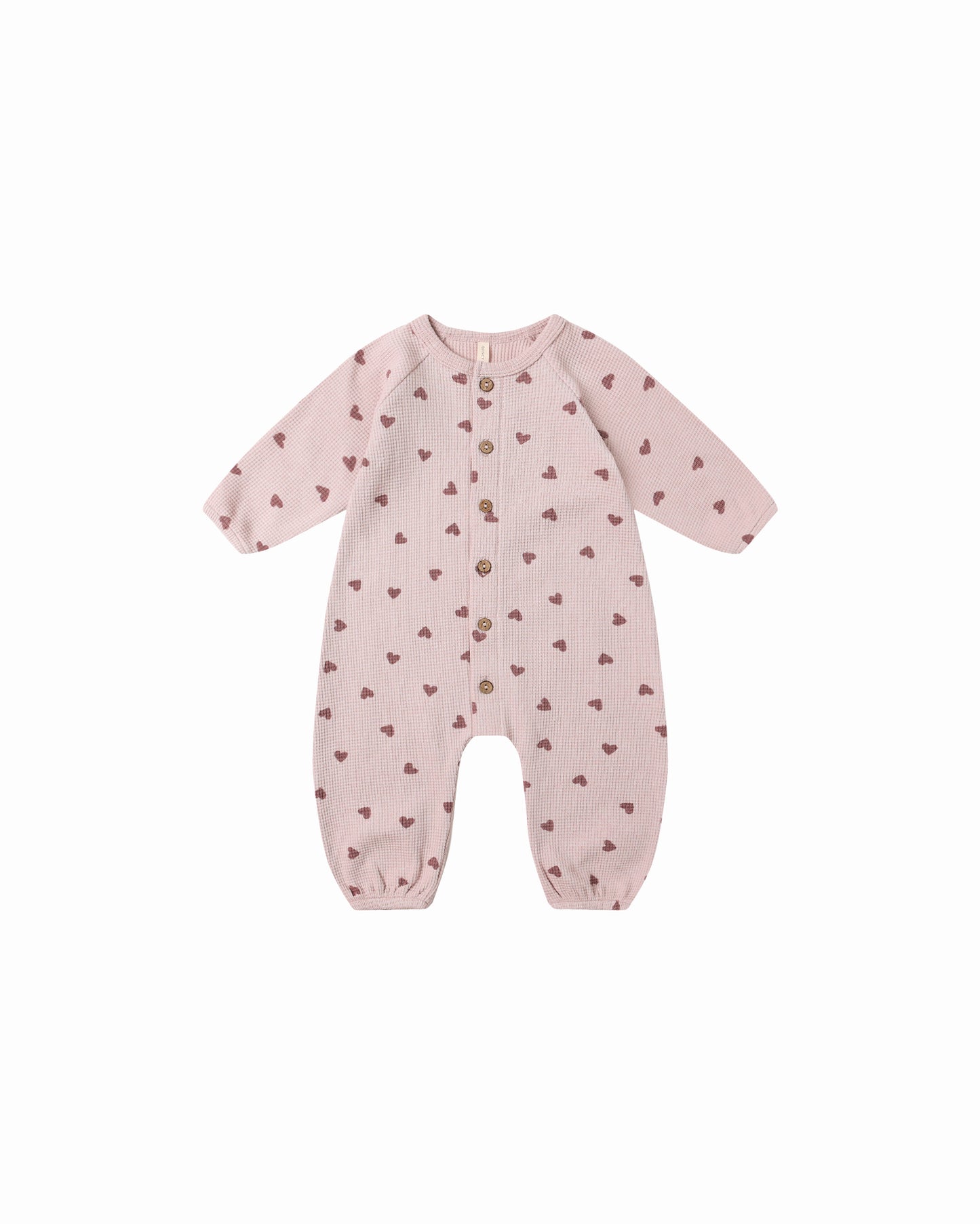 Waffle Long Sleeve Jumpsuit || Hearts