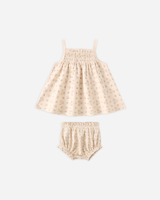 Smocked Tank + Bloomer Set || Strawberries