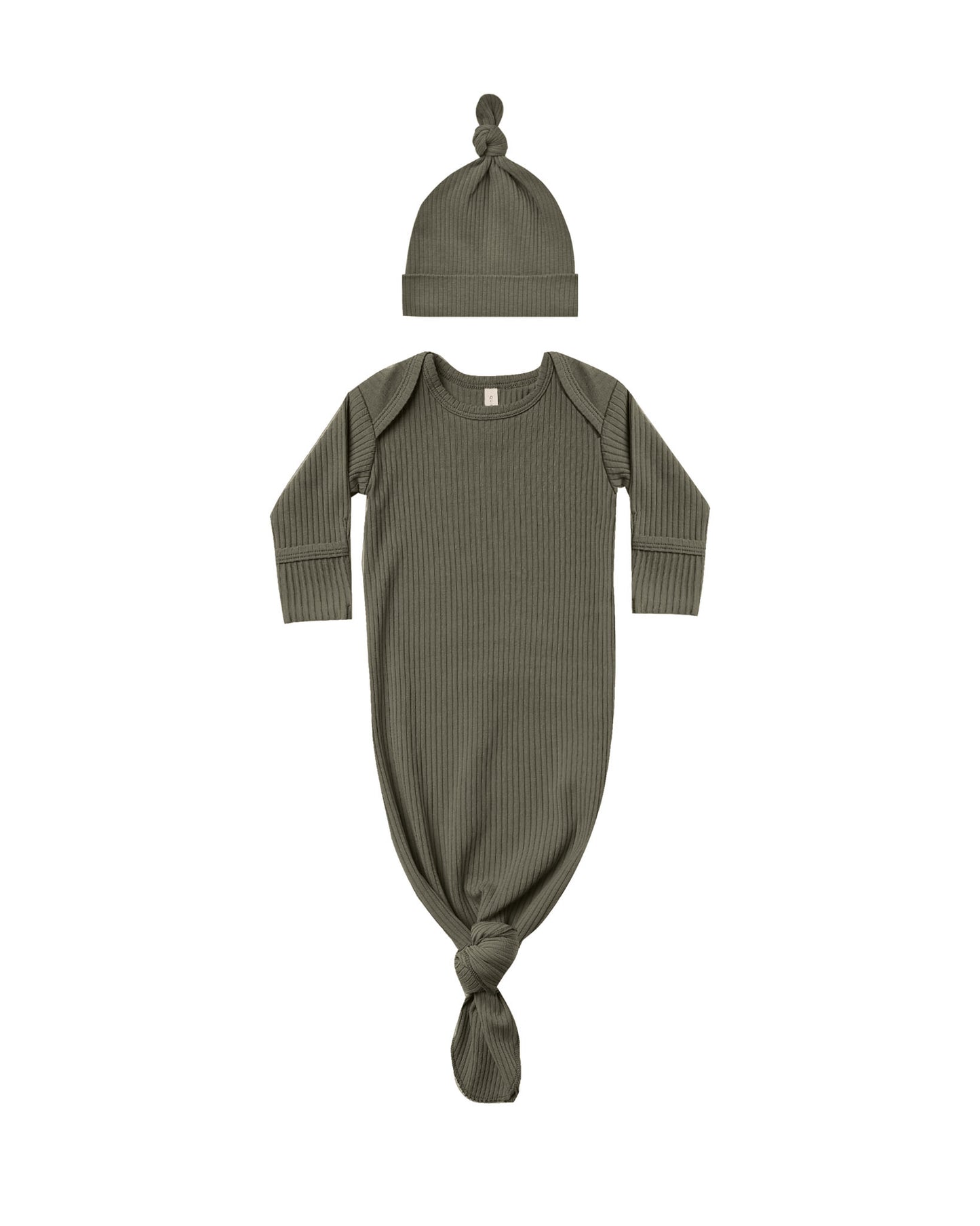 Knotted Baby Gown + Hat | Forest
