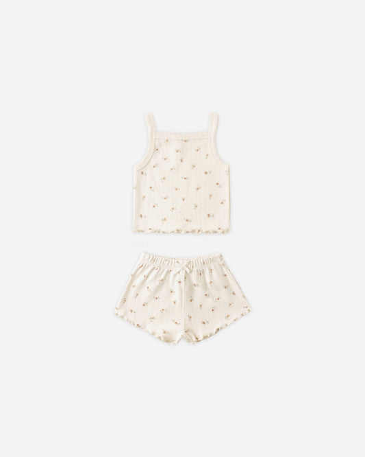 Pointelle Tank + Shortie Set || Petit Fleur