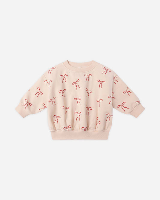Relaxed Fleece Sweatshirt || Red Bows