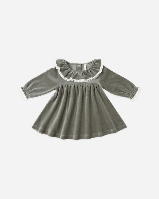 Velour Baby Dress || Forest