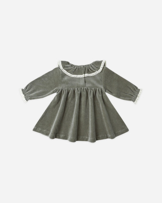 Velour Baby Dress || Forest