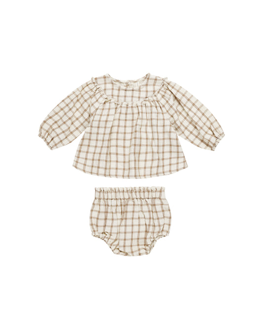Mia Top + Bloomer Set | Cinnamon Plaid