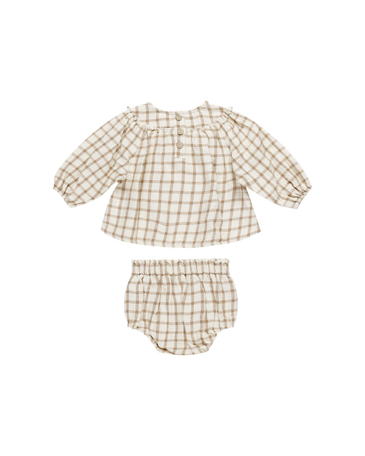 Mia Top + Bloomer Set | Cinnamon Plaid