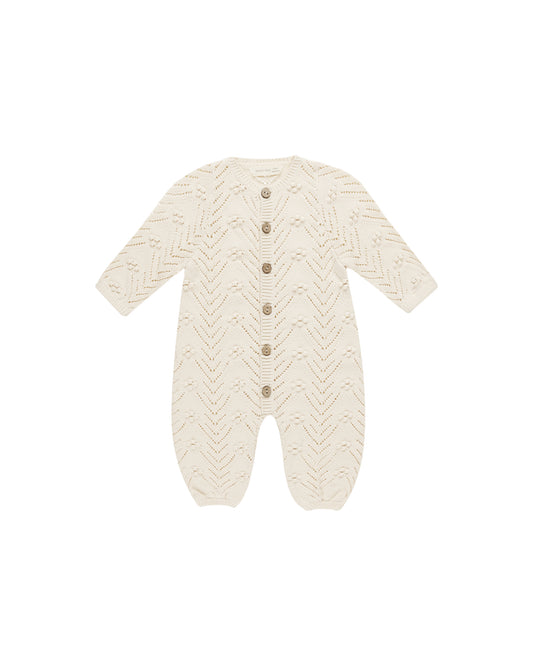 Long Sleeve Bobble Jumpsuit | Natural