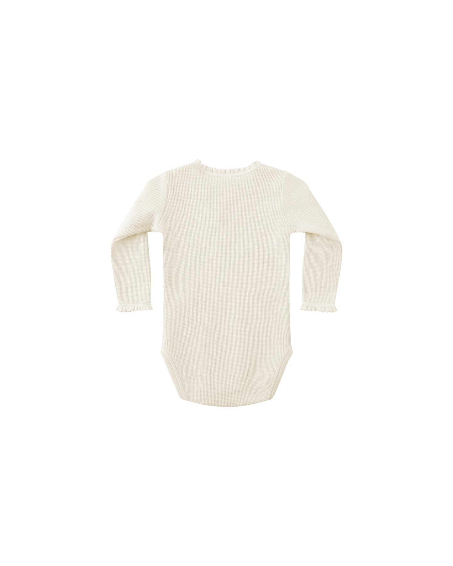 Waffle Long Sleeve Bodysuit || Natural