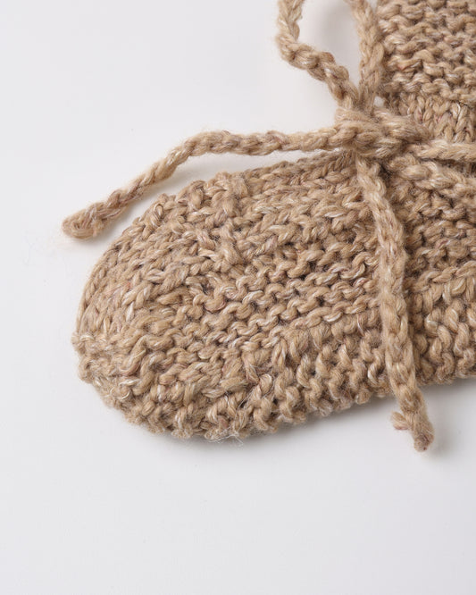 Knit Booties || Heathered Almond