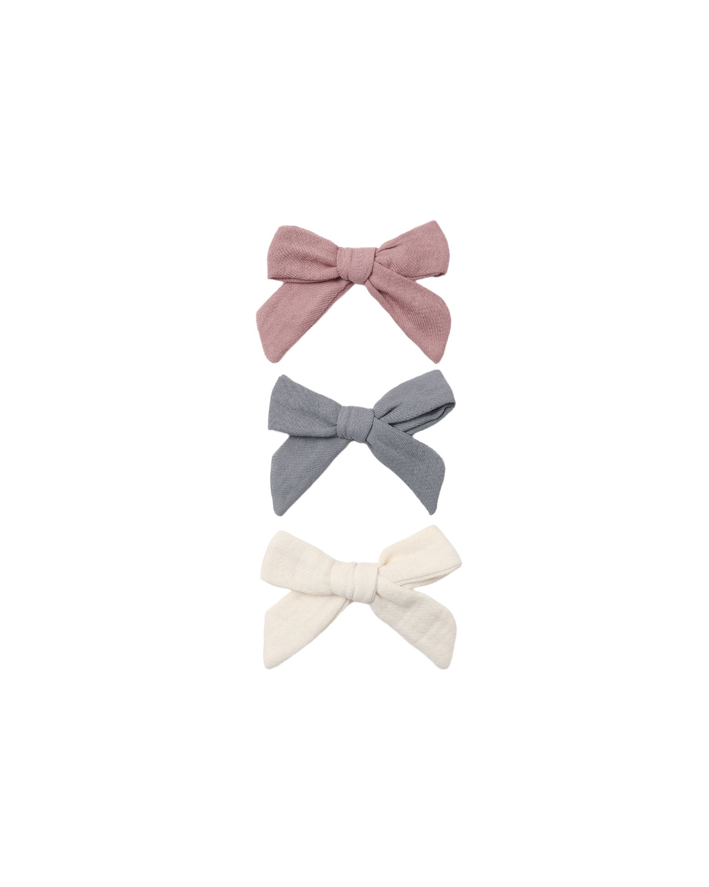 Bow W. Clip, Set Of 3 || Mulberry, Slate, Natural