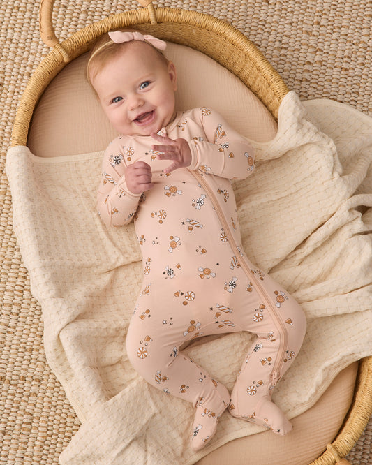 Bamboo Zip Footie Sleeper || Candy