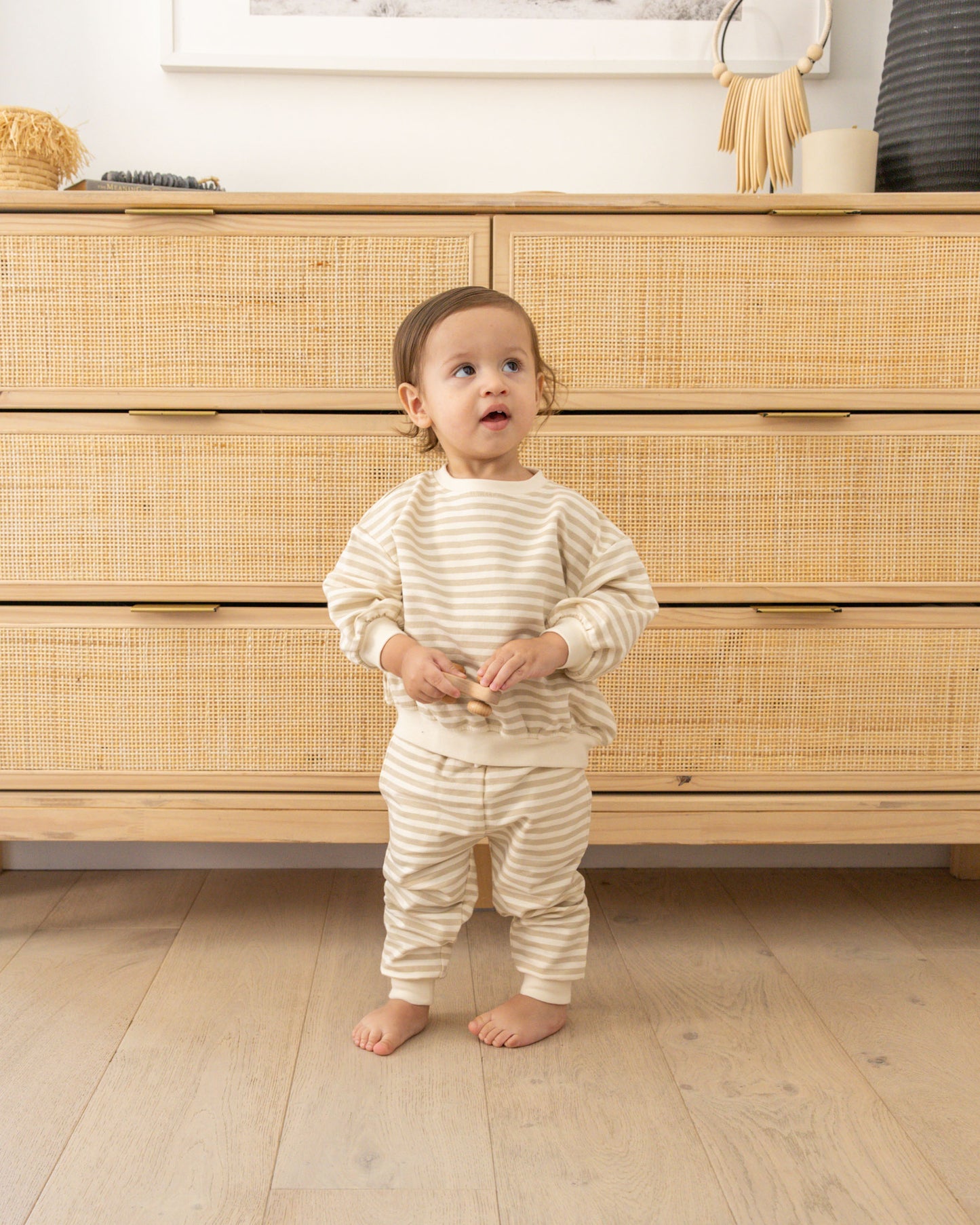 Relaxed Fleece Sweatshirt | Sand Stripe