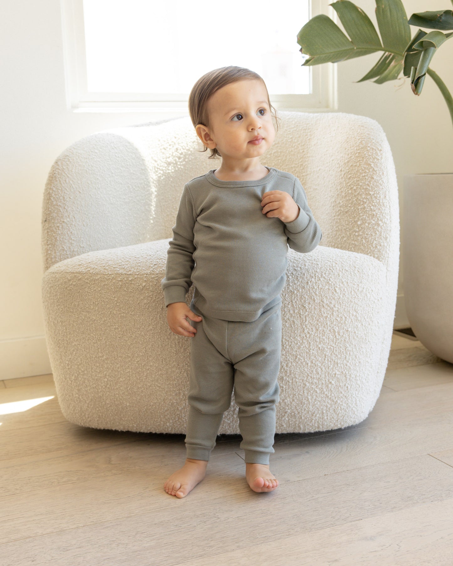 Waffle Top + Pant Set | Basil