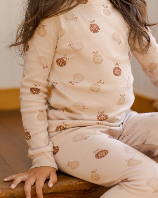 Organic Long Sleeve Pajama Set | Ornaments