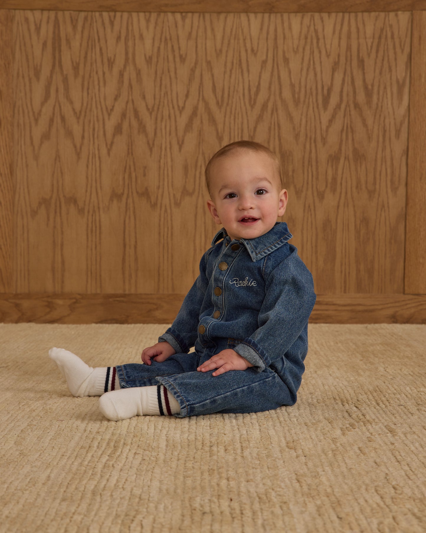 Collared Baby Jumpsuit || Indigo Denim