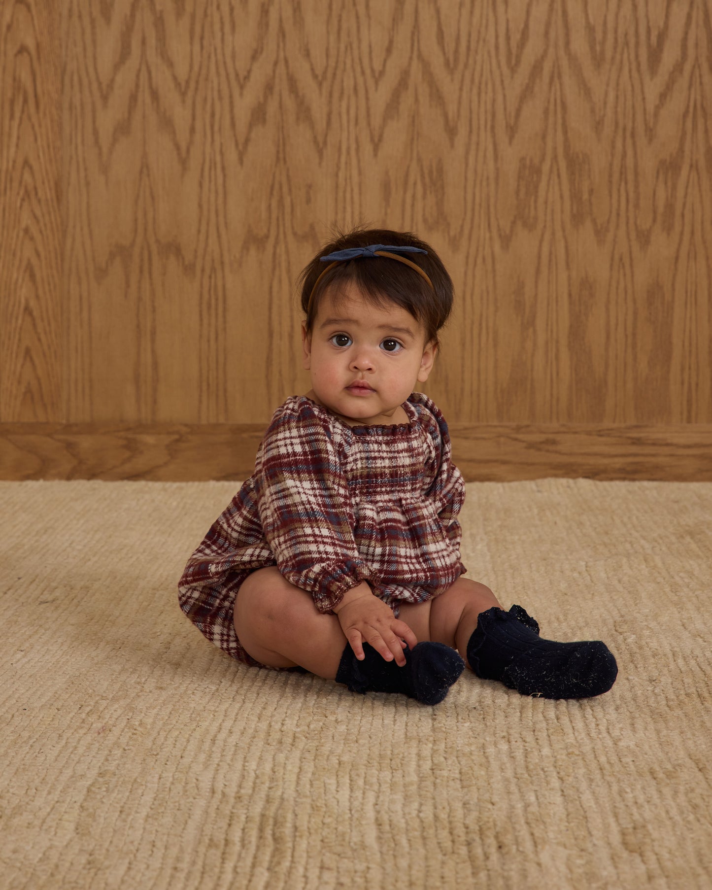 Adelaide Romper || Burgundy Plaid