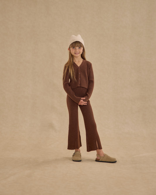 Flare Knit Pant || Brown