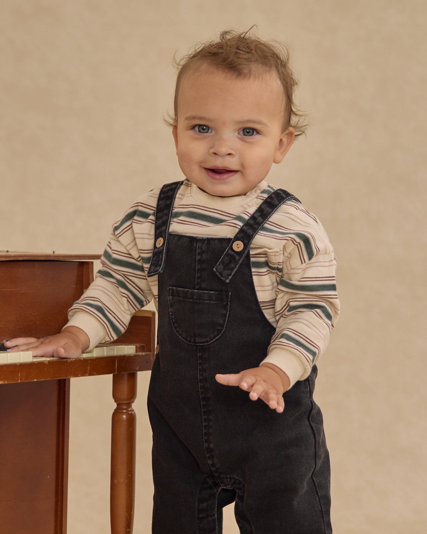Baby Overalls || Washed Black