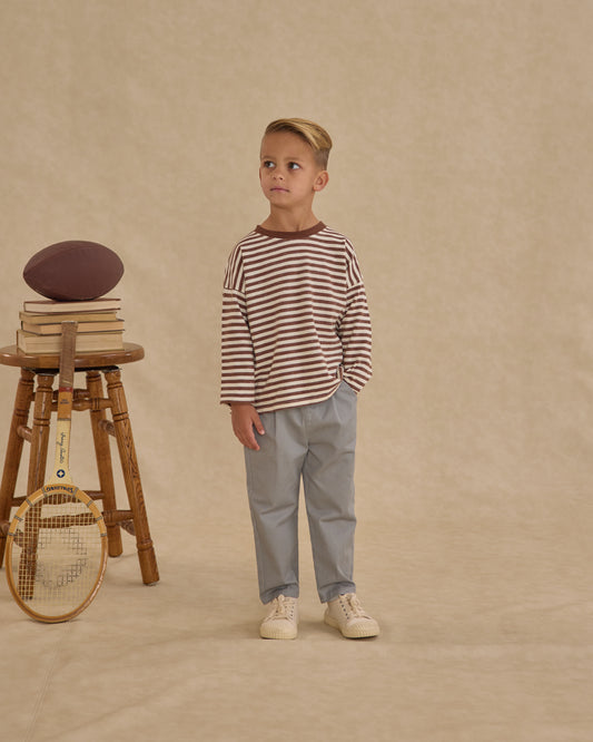Camden Long Sleeve Tee || Brown Stripe
