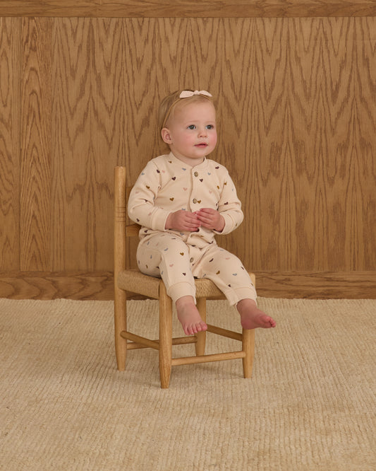 Button Down Jumpsuit || Hearts