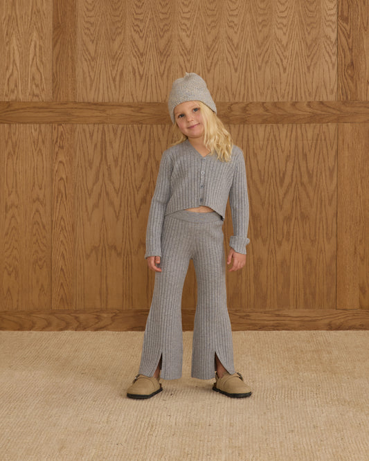 Flare Knit Pant || Dusty Blue