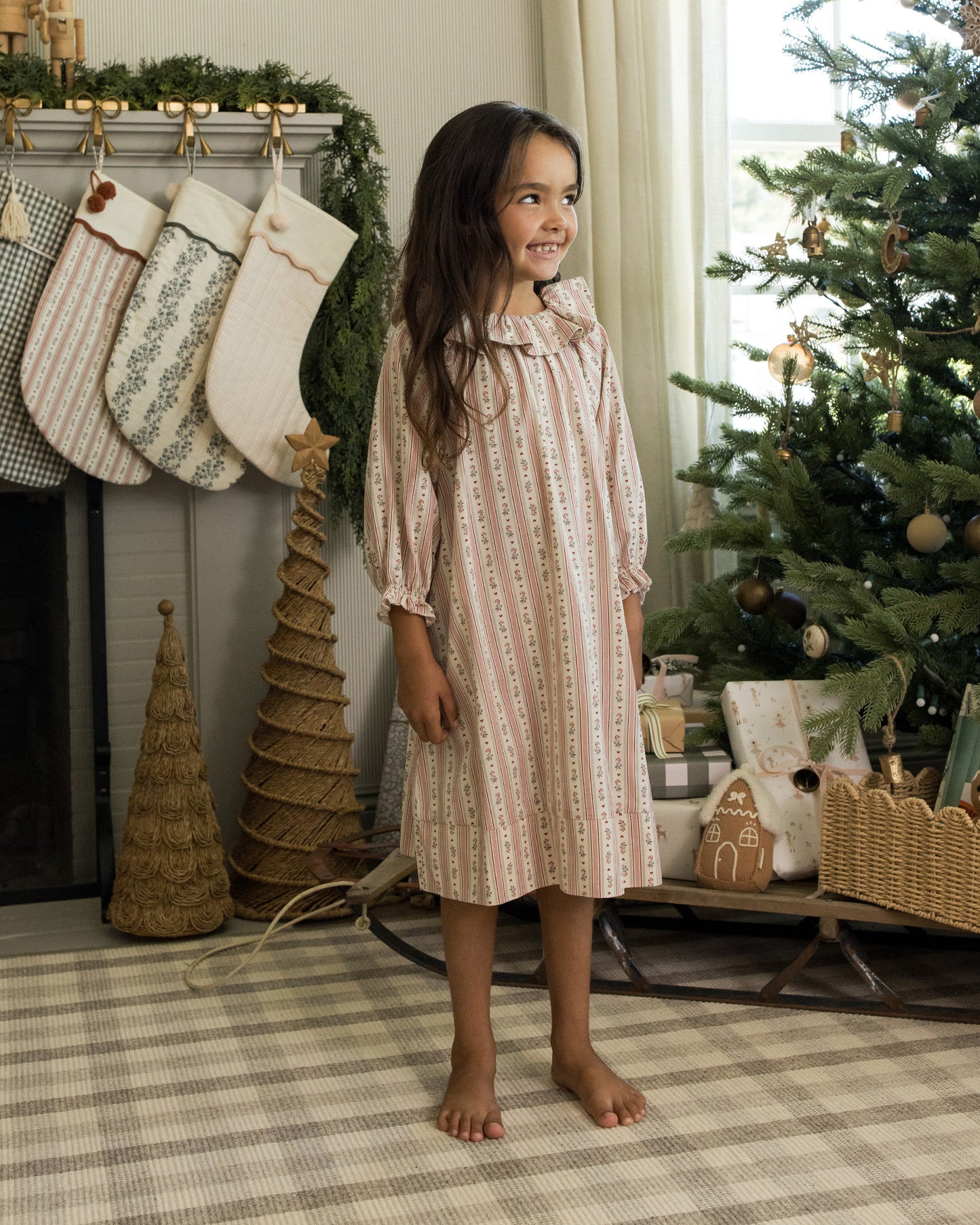 Girls Nightgown || Candy Cane Stripe