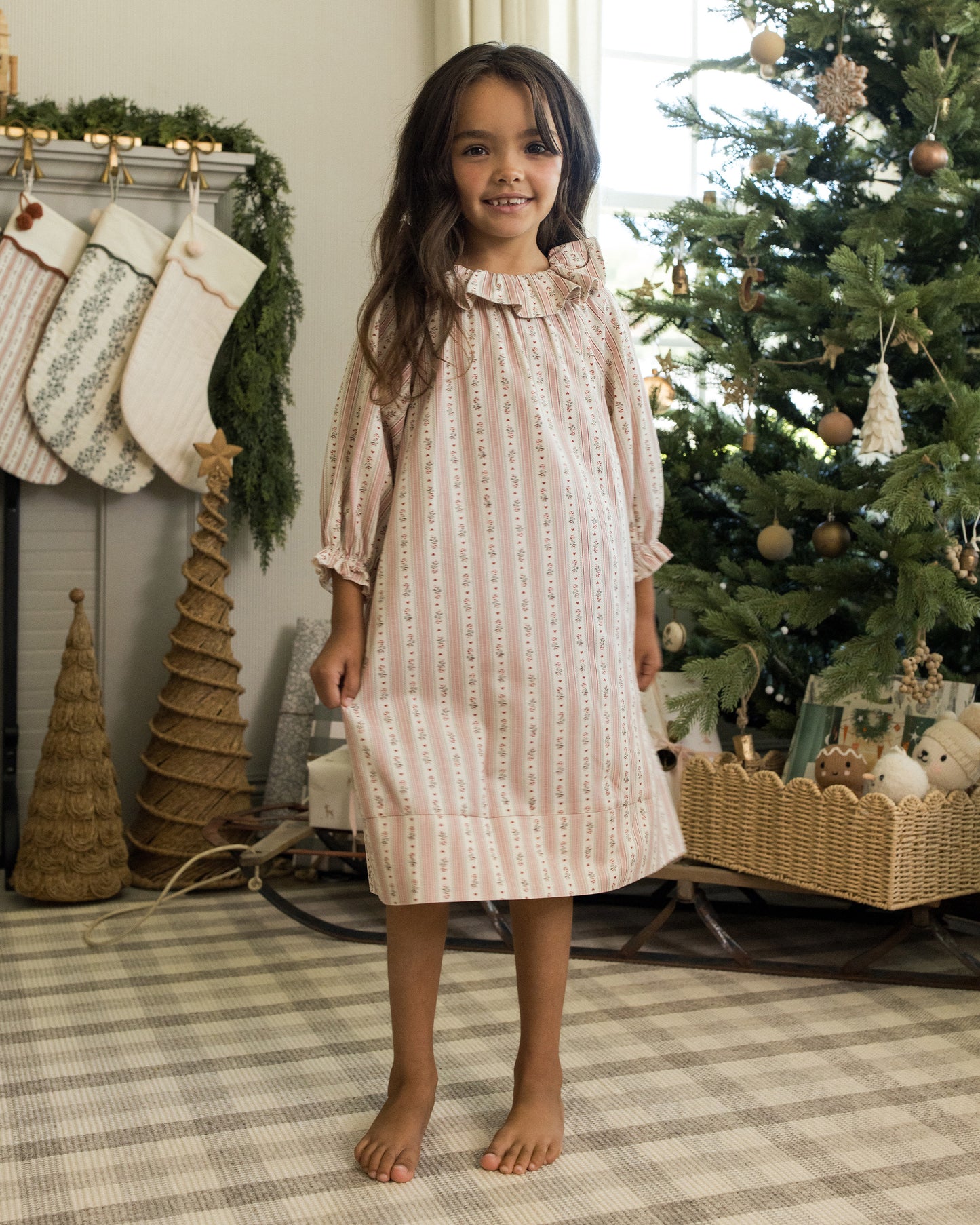 Girls Nightgown || Candy Cane Stripe