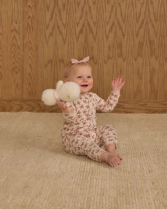 Organic Long John Pajamas || Holly Berry