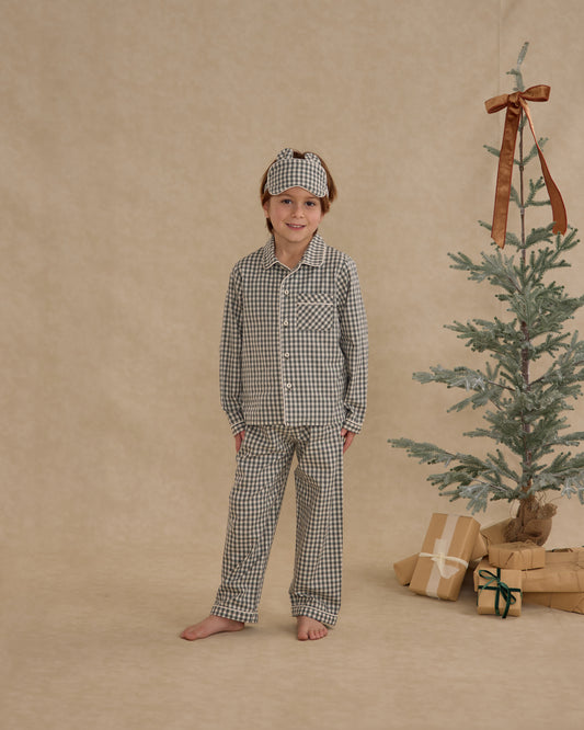 Long Sleeve Pajamas || Evergreen Gingham