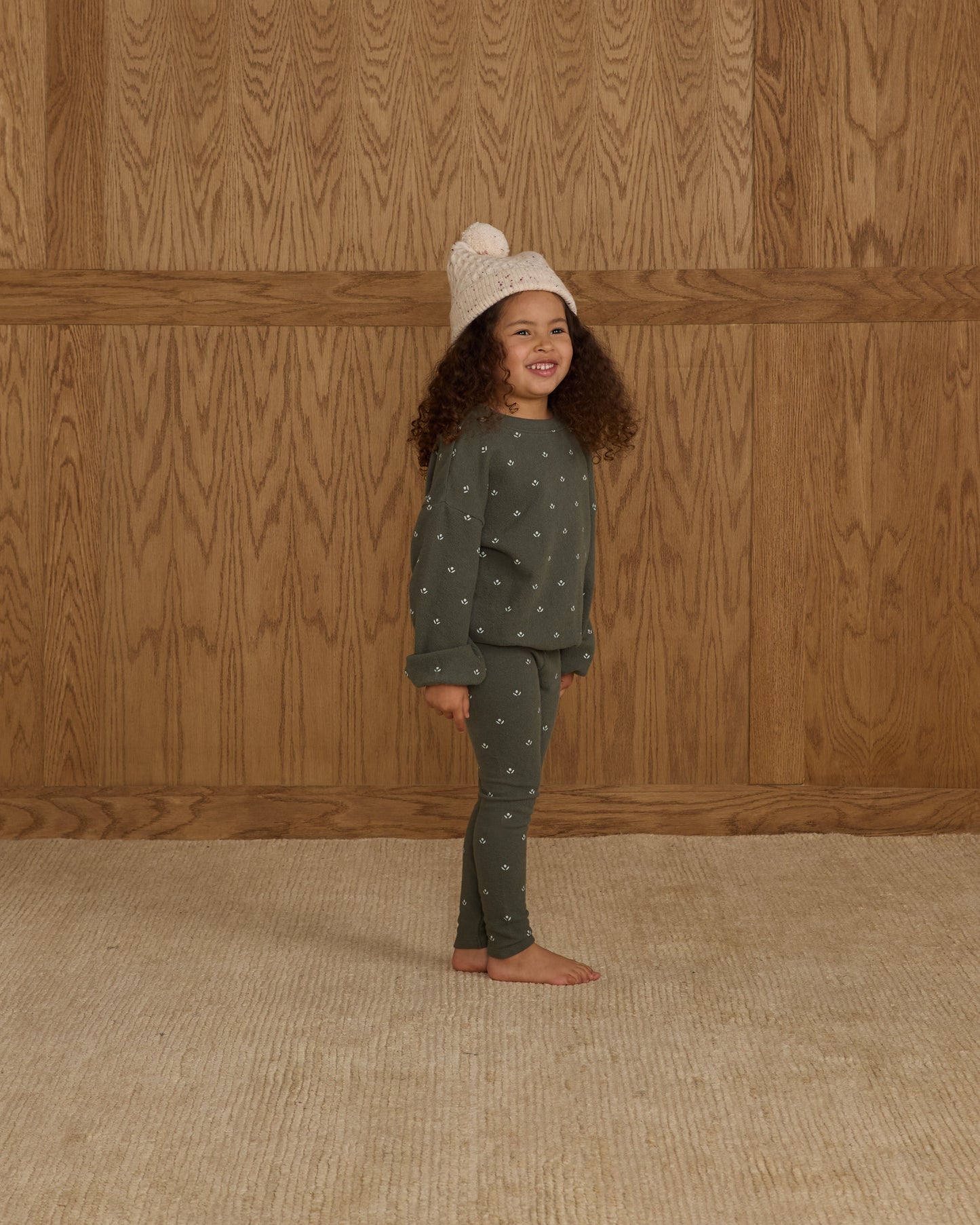 Spongey Knit Set || Evergreen Ditsy