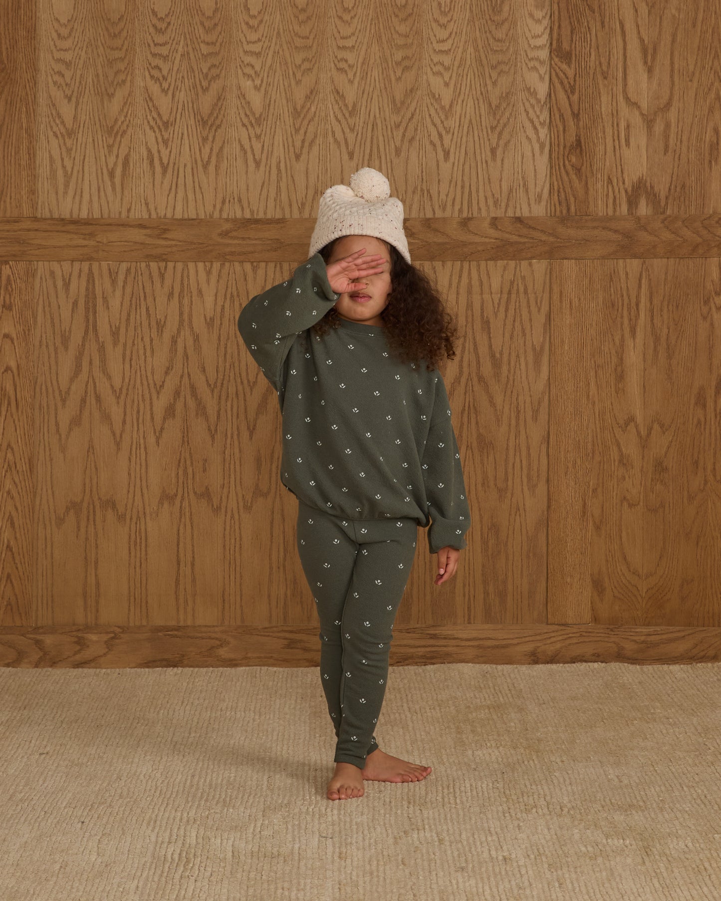 Spongey Knit Set || Evergreen Ditsy