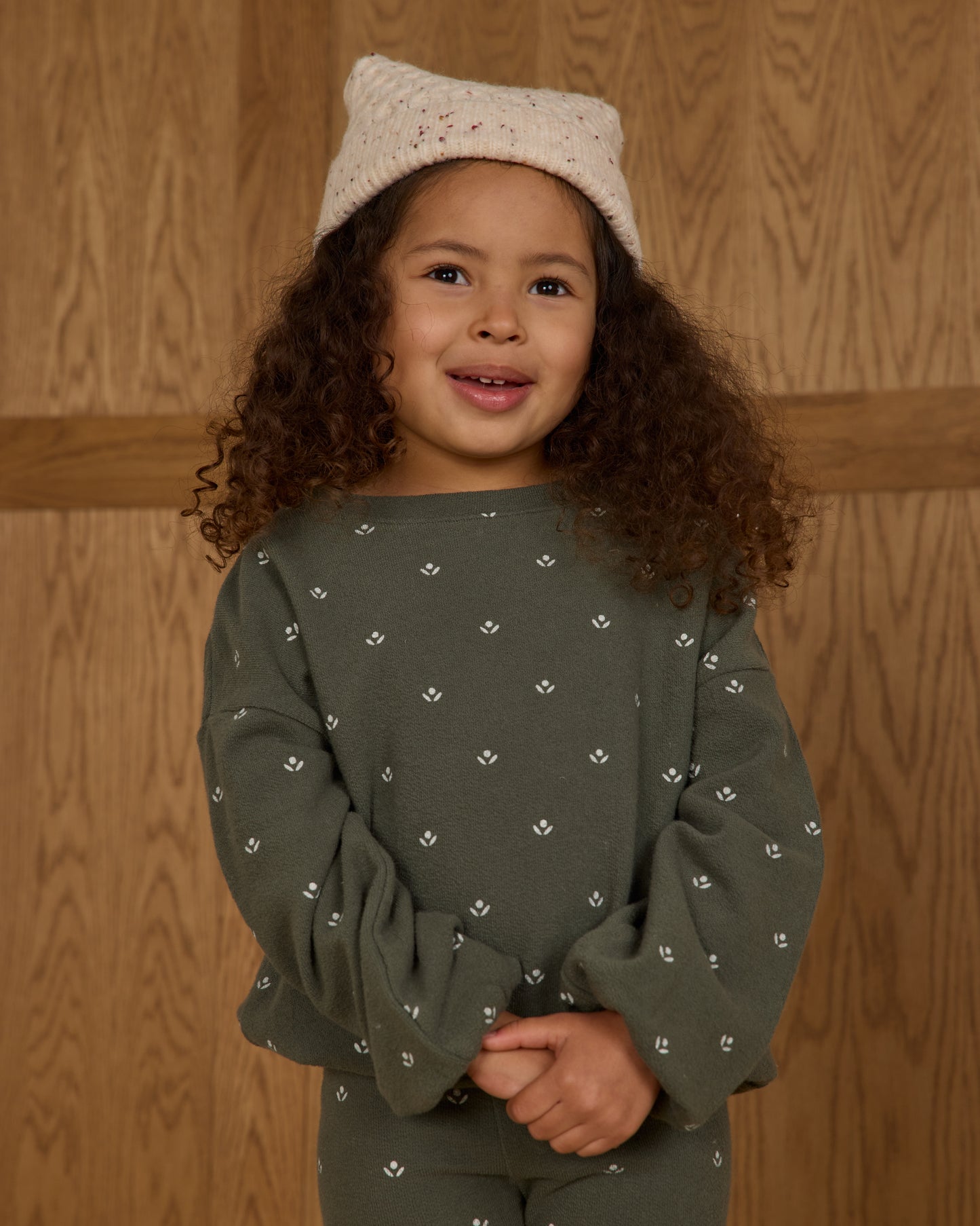 Spongey Knit Set || Evergreen Ditsy