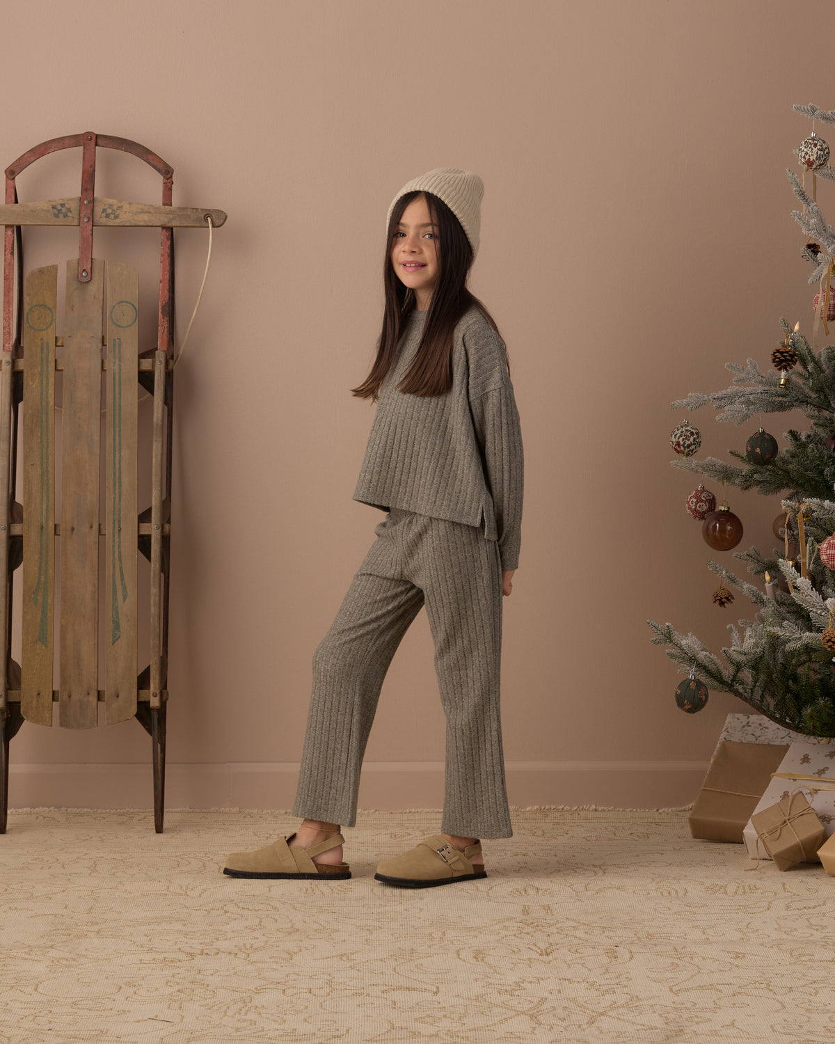 Cozy Rib Knit Set | Evergreen