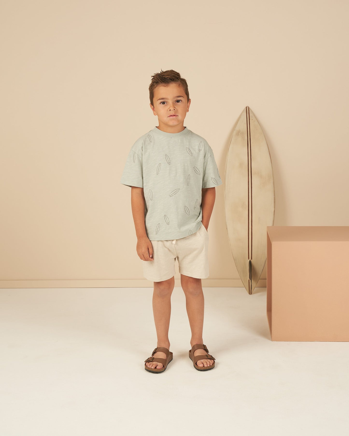 Moped Raw Edge Tee & Dove Sam Short