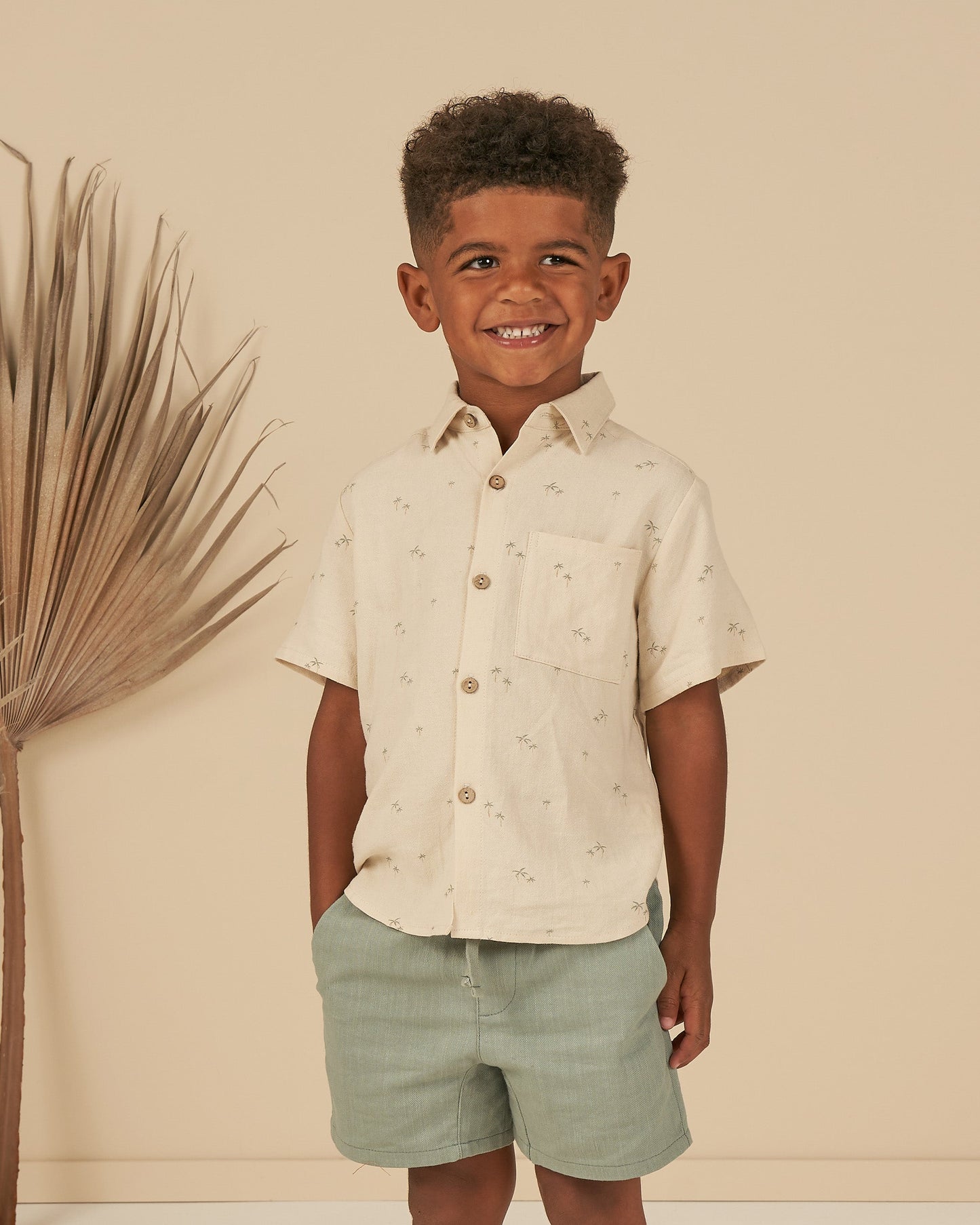 Santorini Raw Edge Tee & Aqua Bermuda Short