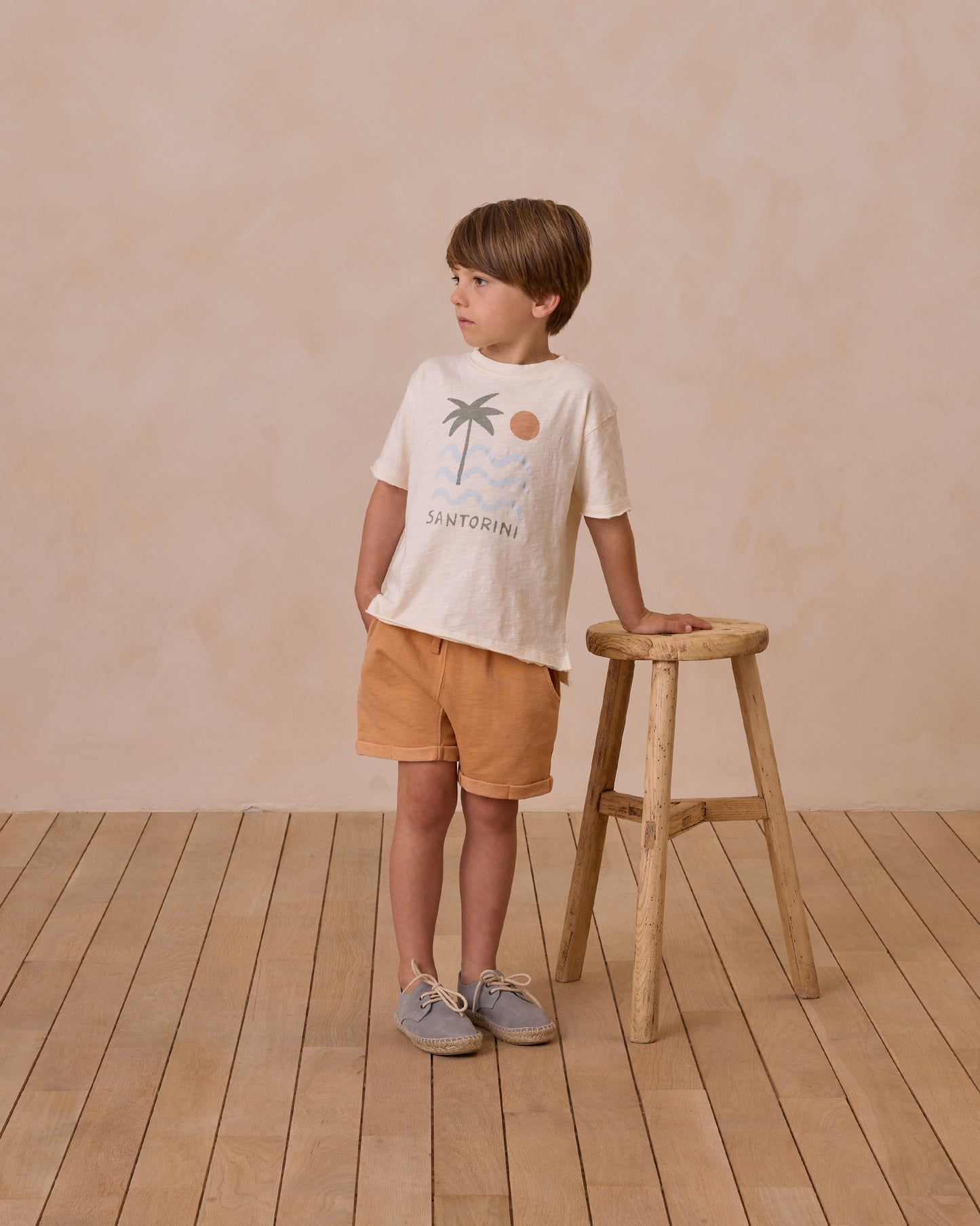 Raw Edge Tee || Santorini